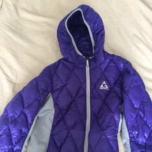 Purple puffer jacket